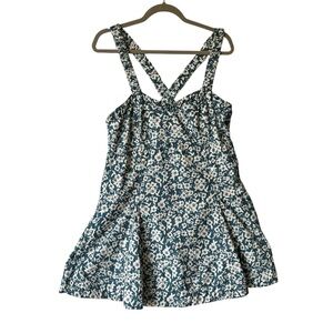 Maeve Anthropologie Mini Fit & flare dress L Blue floral Sleeveless Sweetheart